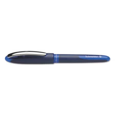 Classroom Creations 0.6mm Schneider One Business Stick Roller Ball Pen, Blue Ink & Barrel, 10PK CL3734749
